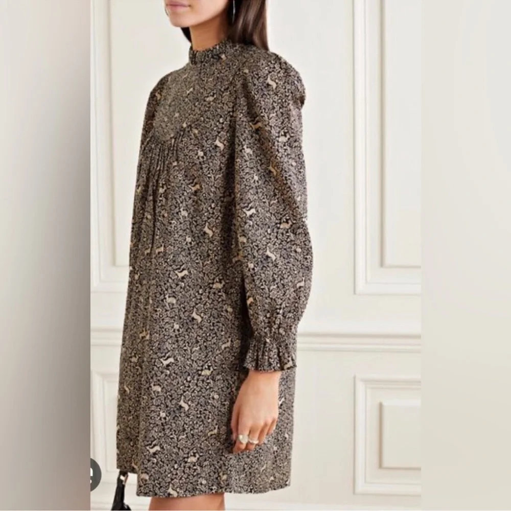 Doen Marabella Dress in Black Prancing Fawn Floral - Picture 3 of 9